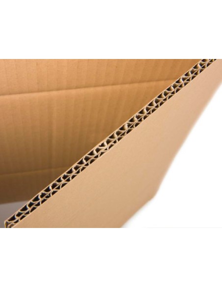 Caja para embalar q-connect americana ultra resistente carton reciclado canal doble 7mm color kraft 420x200x300 mm