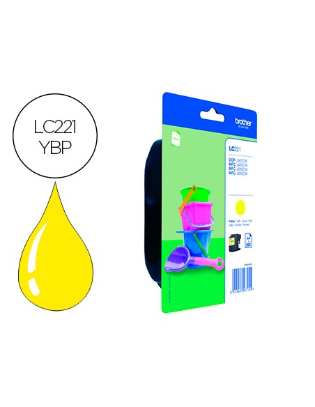Ink-jet brother lc221y dcp-j562dw / mfc-j480dw / 680dw / 880dw amarillo 260 paginas