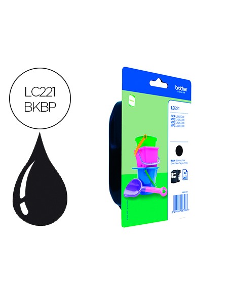 Ink-jet brother lc221bk dcp-j562dw / mfc-j480dw / 680dw / 880dw negro 260 paginas