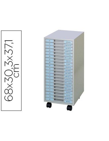 Archivador metalico clen 20 bandejas plastico...