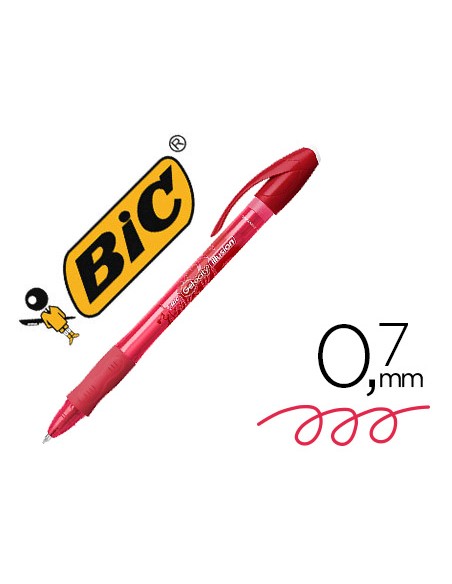 Boligrafo bic gelocity illusion borrable rojo punta de 0,7 mm