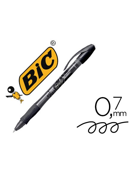 Boligrafo bic gelocity illusion borrable negro punta de 0,7 mm
