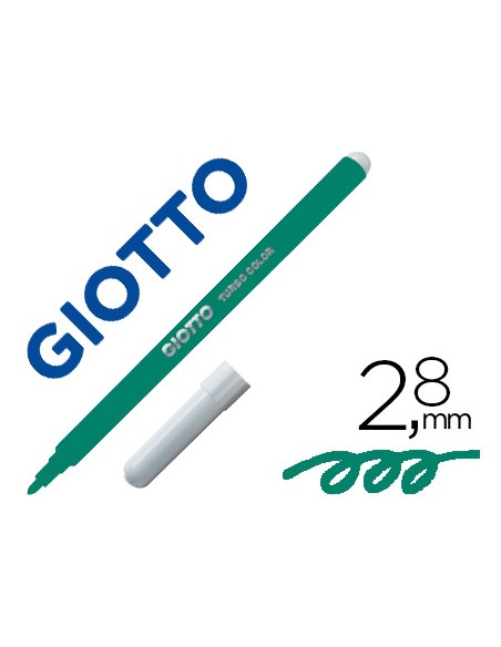 Rotulador giotto turbo color lavable con punta bloqueada unicolor verde oscuro