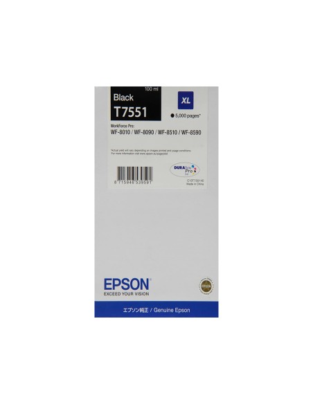 Ink-jet epson t551 workforce pro wf-8010 / wf-8090 / wf-8090 d3twc / wf-8510 / wf-8590 / wf-8590 negro 5.000