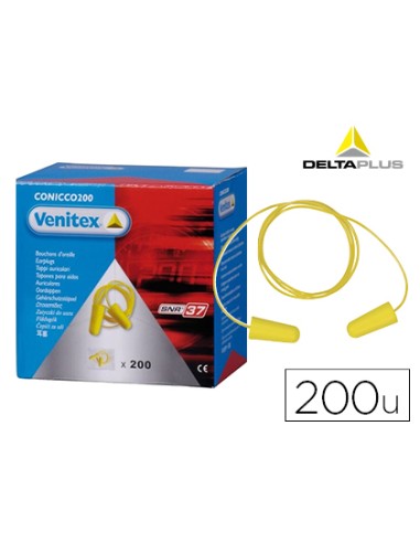 Protector auditivo delta plus conico con cordon...