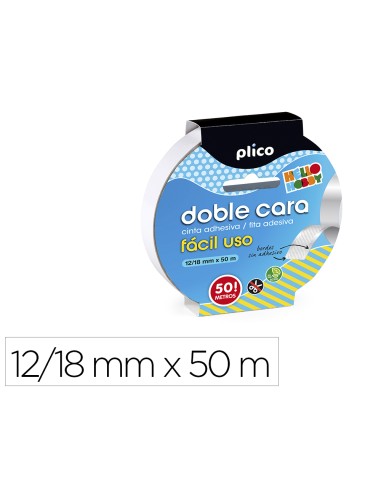 Cinta adhesiva plico doble cara facil uso 50 m...
