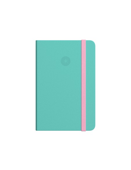 Cuaderno con gomilla antartik notes tapa dura a4 hojas cuadricula rosa y turquesa 100 hojas 80 gr fsc