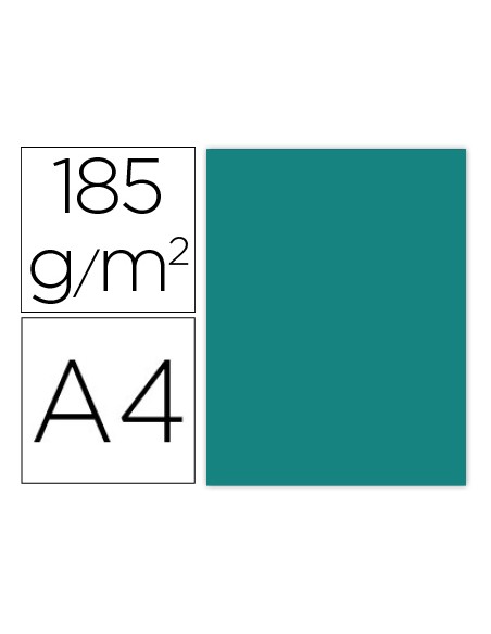 Cartulina guarro din a4 verde menta 185 gr paquete de 50 hojas