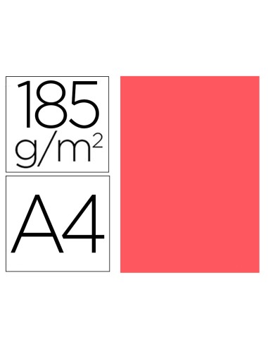 Cartulina guarro din a4 coral 185 gr paquete de...