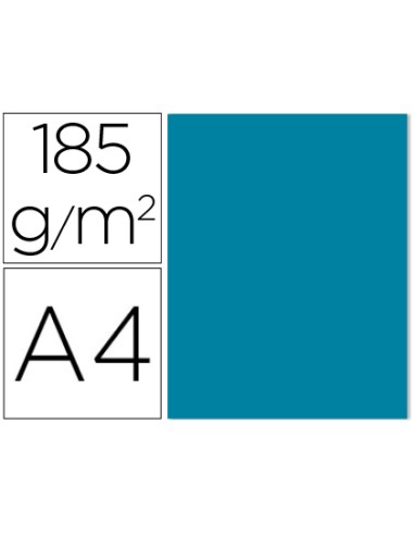 Cartulina guarro din a4 azul caribe 185 gr...