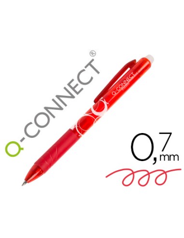 Boligrafo q-connect retractil borrable 0,7 mm...