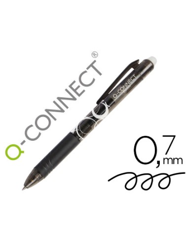 Boligrafo q-connect retractil borrable 0,7 mm...