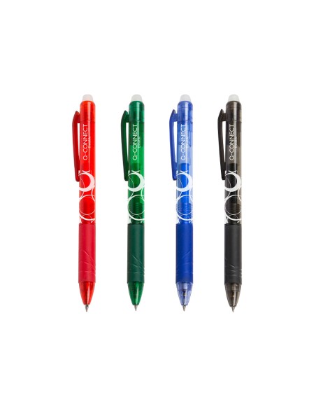 Boligrafo q-connect retractil borrable 0,7 mm color negro