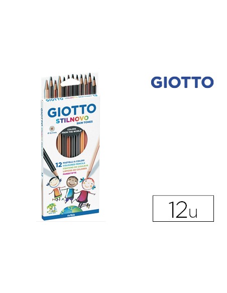 Lapices de colores giotto stilnovo skin tones caja de 12 colores surtidos