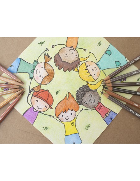 Lapices de colores giotto stilnovo skin tones caja de 12 colores surtidos