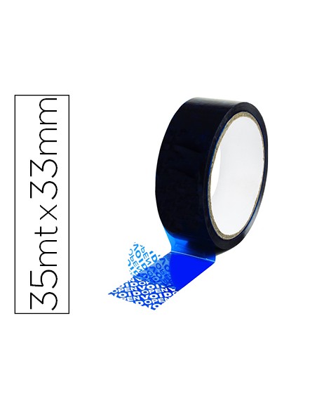 Cinta seguridad q-connect precinto postal azul 35 m x 33 mm