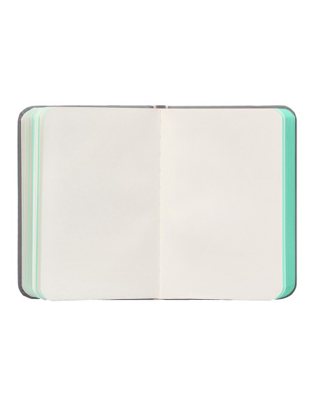 Cuaderno con gomilla antartik notes tapa dura a7 hojas lisas gris y turquesa 80 hojas 80 gr fsc