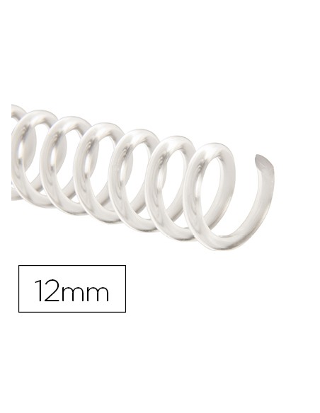 Espiral plastico q-connect transparente 32 5:1 12mm 1,8mm caja de 100 unidades