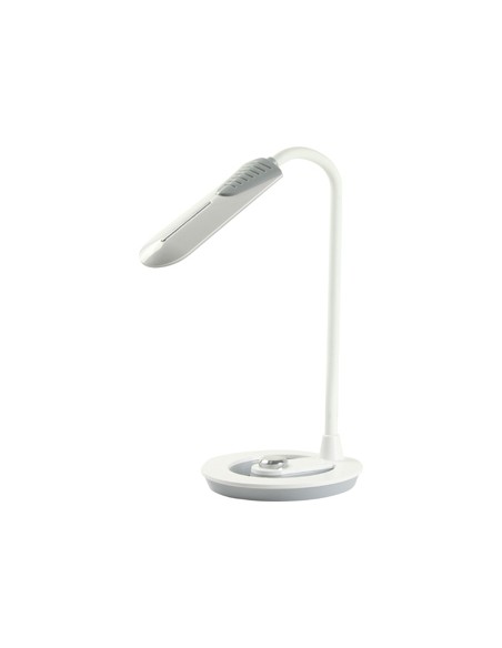 Lampara de oficina q-connect sobremesa profesional abs 18 leds 6 w interruptor sensor 3 niveles color blanco