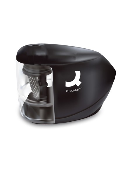 Sacapuntas q-connect kf-18571 electrico de sobremesa adaptador/pilas aa afila muela diametros 6,5 a 8 mm