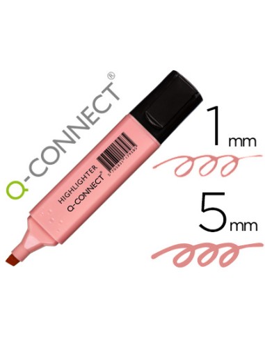 Rotulador q-connect fluorescente pastel rosa...