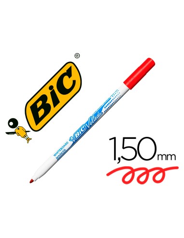 Rotulador bic velleda fino para pizarra rojo...
