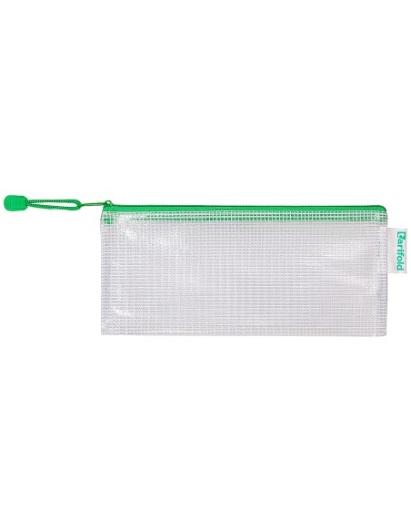 Bolsa multiusos djois pvc 250x115 mm apertura superior con cremallera portaboligrafo y correa color verde