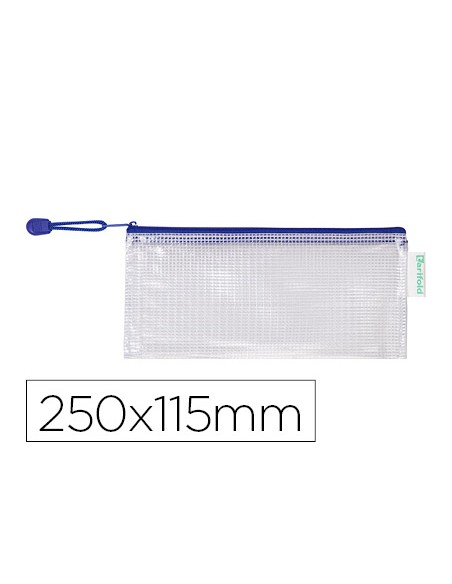 Bolsa multiusos djois pvc 250x115 mm apertura superior con cremallera portaboligrafo y correa color azul