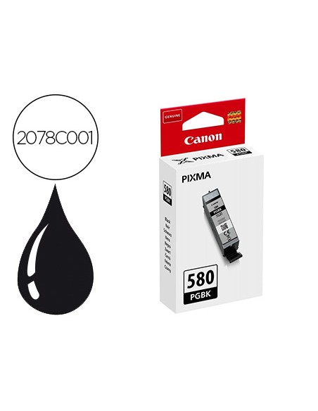 Inkjet canon pgi-580 pixma para ts6150 / ts8150 / tr7550 / tr8550 negro capacidad 200 paginas