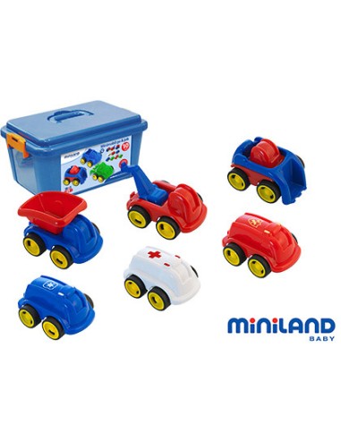 Juego didactico miniland con 10 vehiculos...