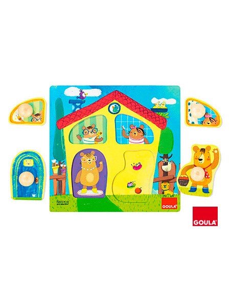 Puzle goula madera casa familia osos 4 piezas