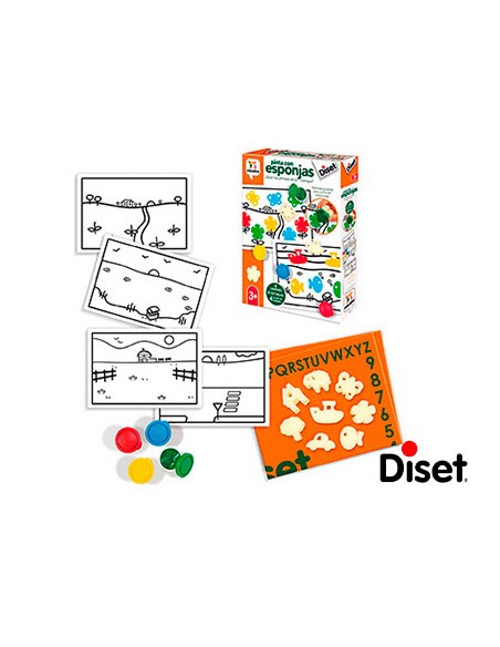 Juego diset didactico pinta con esponjas