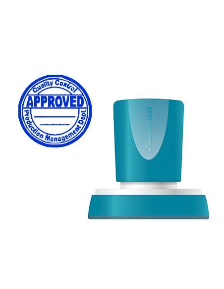Sello x'stamper quix personalizable color azul redondo diametro 38 mm q-53