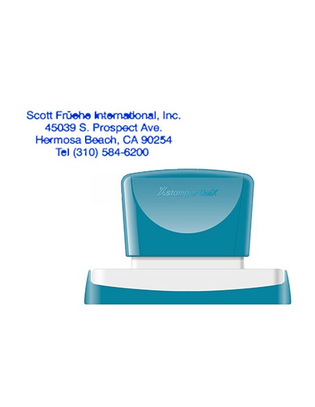 Sello x'stamper quix personalizable color azul medidas 28x78 mm q-24