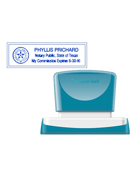 Sello x'stamper quix personalizable color azul medidas 22x69 mm q-18