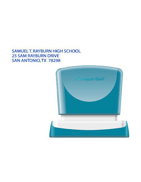Sello x'stamper quix personalizable color azul medidas 14x60 mm q-14