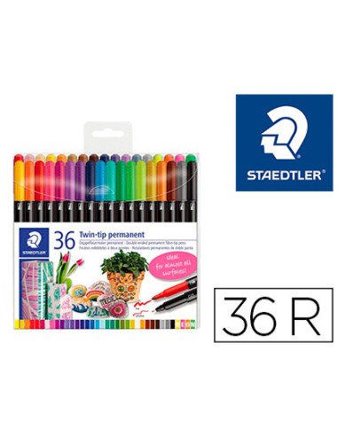 Rotulador staedtler permanente doble punta 3187...