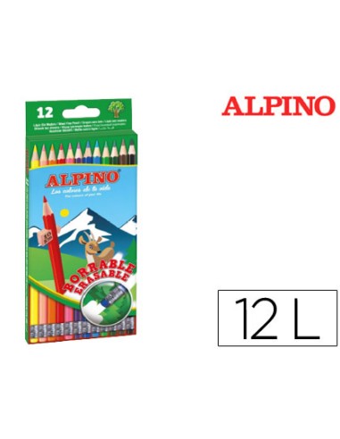 Lapices de colores alpino borrable con goma...