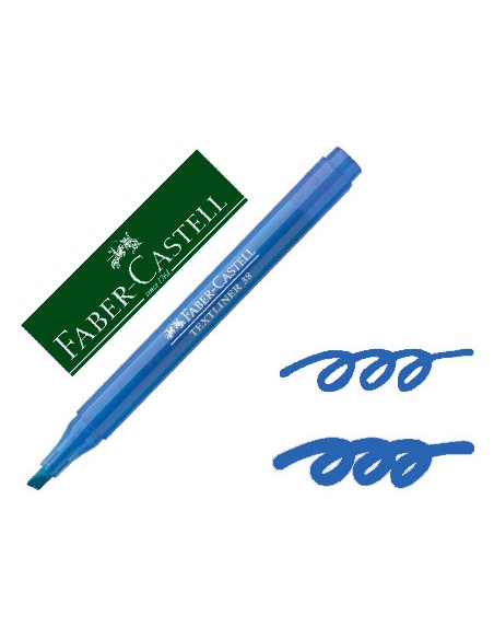 Rotulador faber castell fluorescente textliner 38 azul