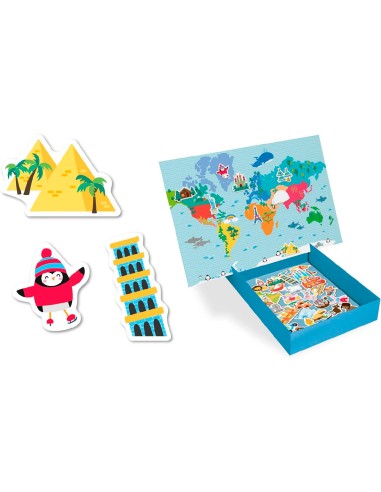 Juego apli didactico magnetico mapa mundi 40...