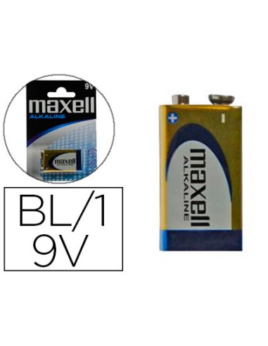 Pila maxell alcalina 9v lr09 blister de 1 unidad