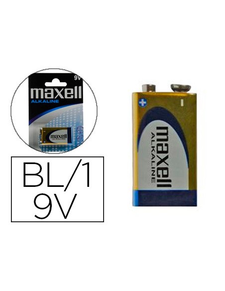 Pila maxell alcalina 9v lr09 blister de 1 unidad