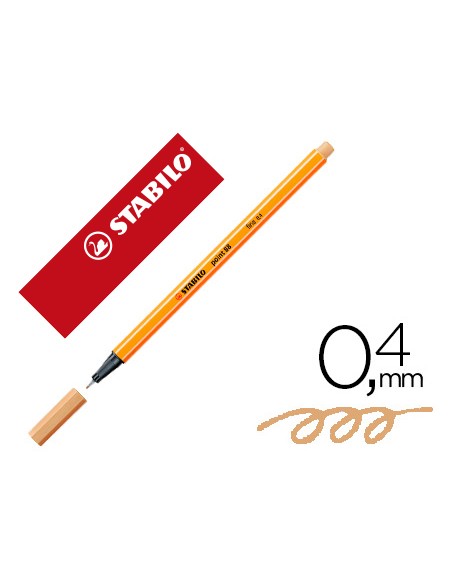 Rotulador stabilo punta de fib ra point 88 ocre punta fina 0,4mm
