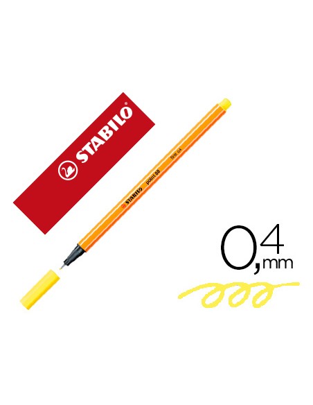 Rotulador stabilo punta de fib ra point 88 amarillo limon punta fina 0,4mm