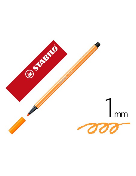 Rotulador stabilo acuarelable pen 68 naranja neon 1 mm