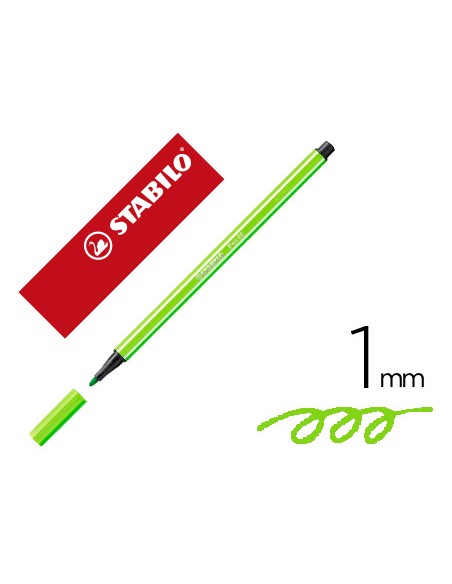 Rotulador stabilo acuarelable pen 68 verde prado punta gruesa 1mm