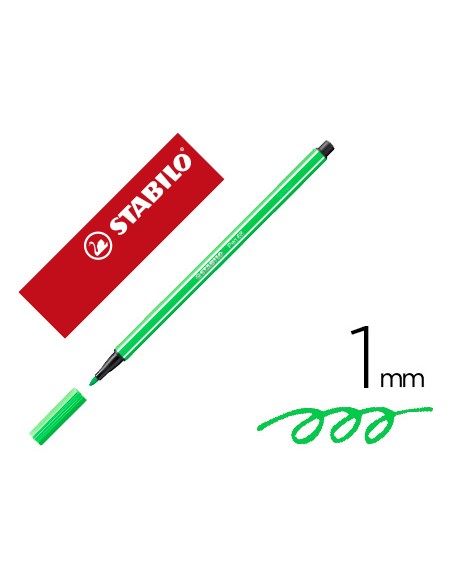 Rotulador stabilo acuarelable pen 68 esmeralda claro punta gruesa 1mm