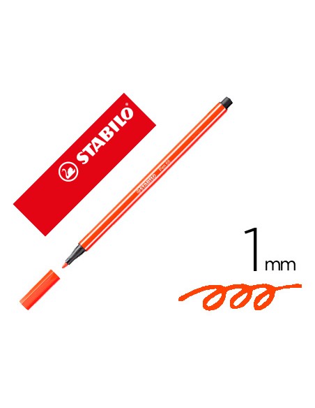 Rotulador stabilo acuarelable pen 68 bermellon punta gruesa 1mm