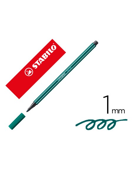 Rotulador stabilo acuarelable pen 68 azul verdoso punta gruesa 1mm