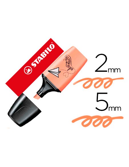 Rotulador stabilo boss mini pastel love melocoton sedoso
